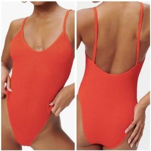 Good American Always Fits Red One Piece Bathing Suit Worn2X EUC 1/2 Small Medium